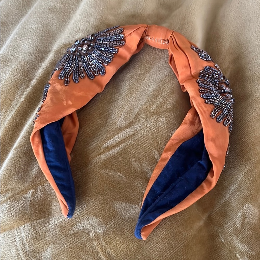 Never worn Embellished Orange Headband